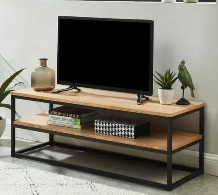 Mobile tv salotto ingresso vintage in ferro e legno industriale